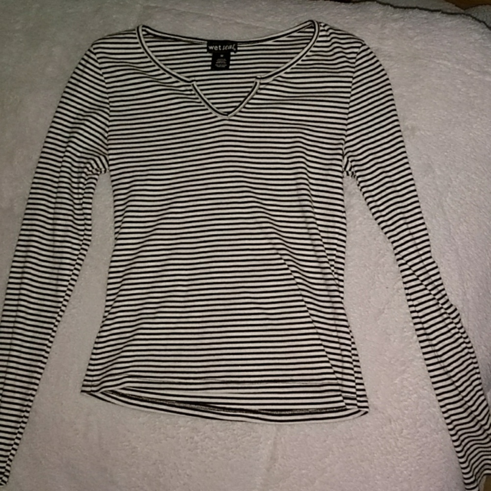 black and white striped shirt